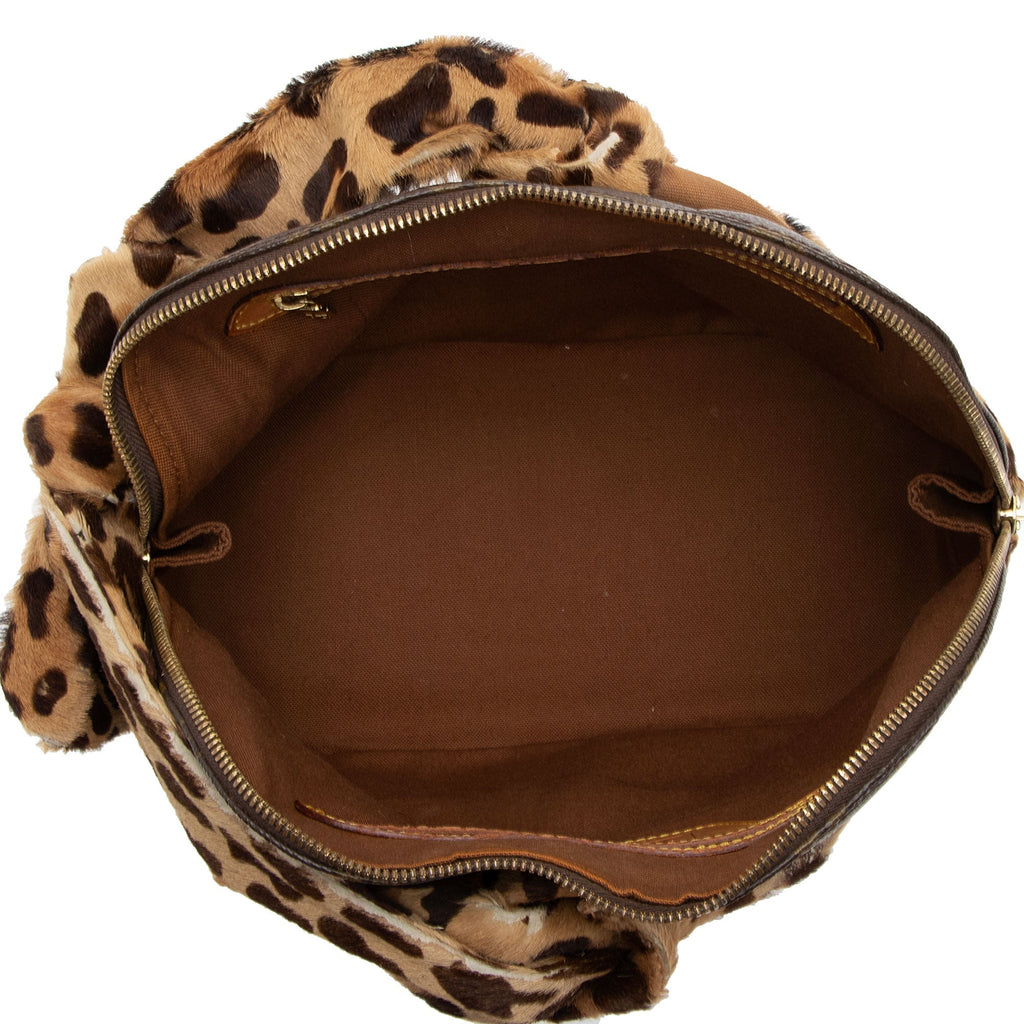 Louis Vuitton Limited Edition Monogram Canvas Leopard Pony Hair Allia Alma Satchel (SHF-7m3MG9)
