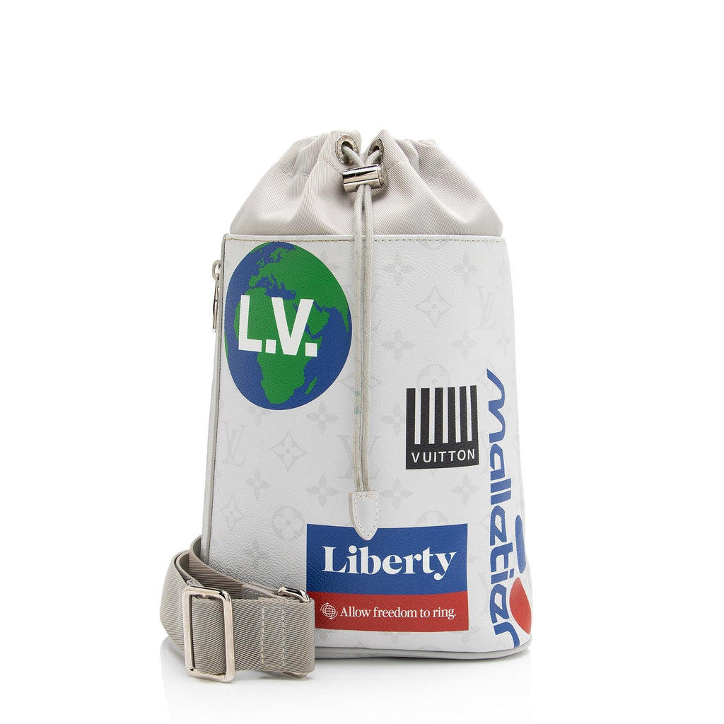 Louis Vuitton Limited Edition Monogram Canvas Logo Chalk Sling Bag (SHF-Z5G0Jz)
