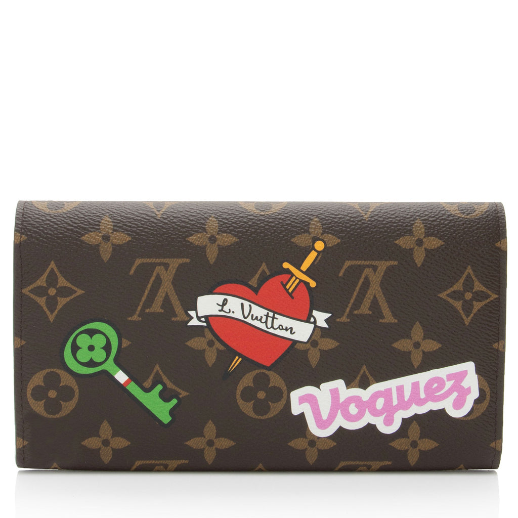 Louis Vuitton Limited Edition Monogram Canvas Patches Sarah Wallet