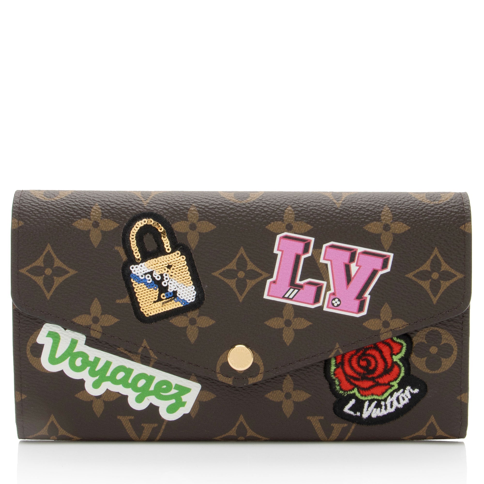Louis Vuitton Limited Edition Monogram Canvas Patches Sarah Wallet