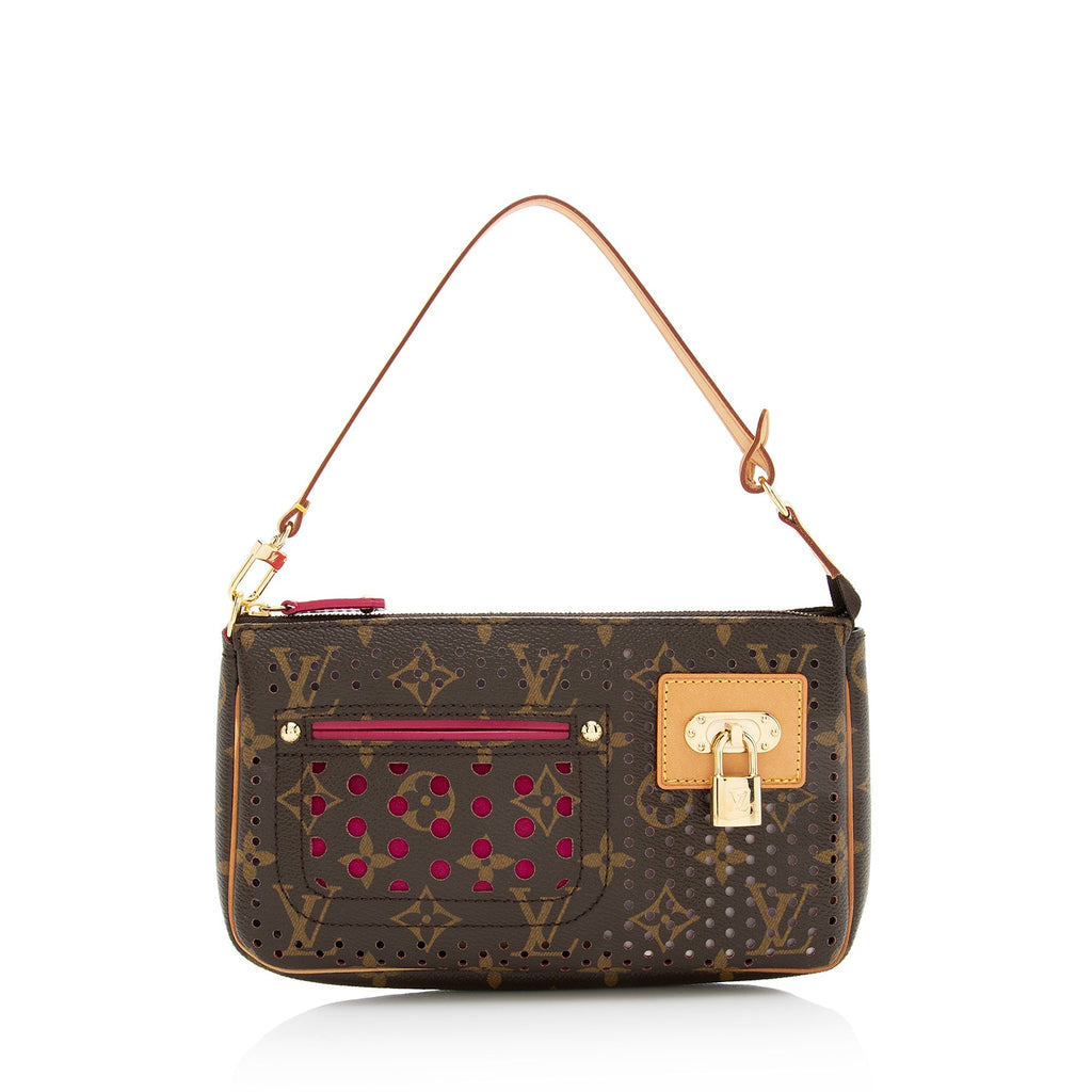 Louis Vuitton Limited Edition Monogram Canvas Perforated Pochette (SHF-22741)