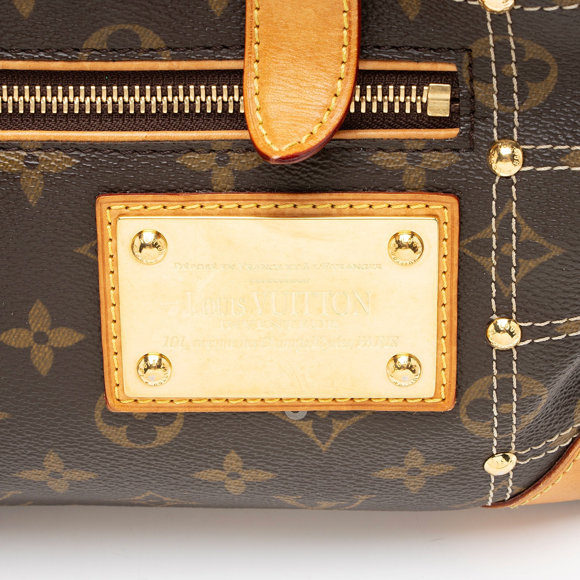 Louis Vuitton Limited Edition Monogram Canvas Riveting Satchel