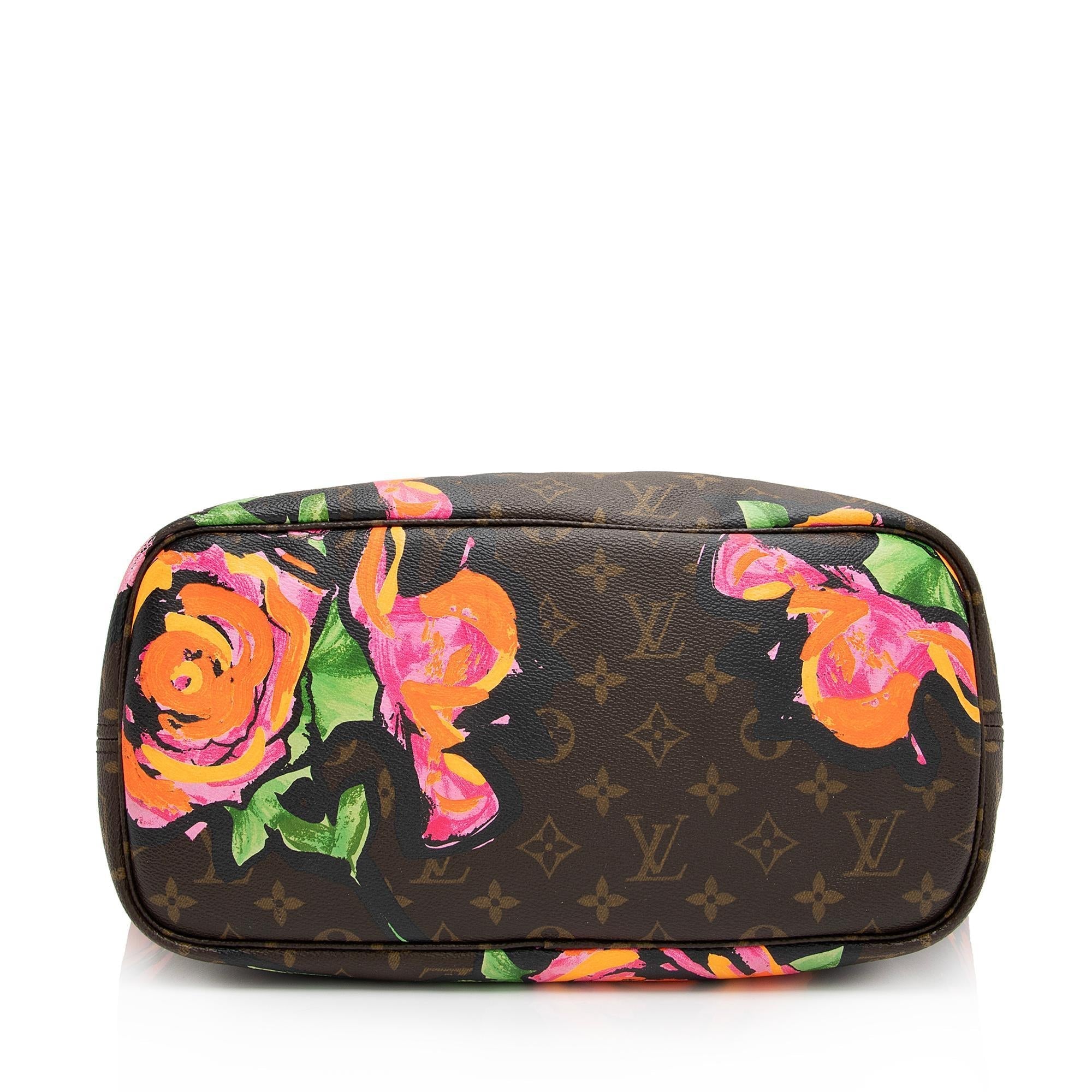 Louis Vuitton Limited Edition Monogram Canvas Roses Neverfull MM Tote (SHF-08P0EY)