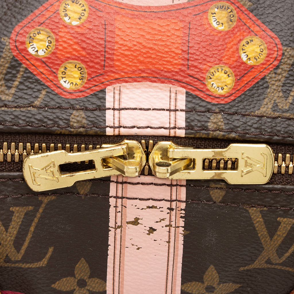 Louis Vuitton Limited Edition Monogram Canvas Summer Trunk Speedy Bandouliere 30 Satchel (SHF-IP1m00)