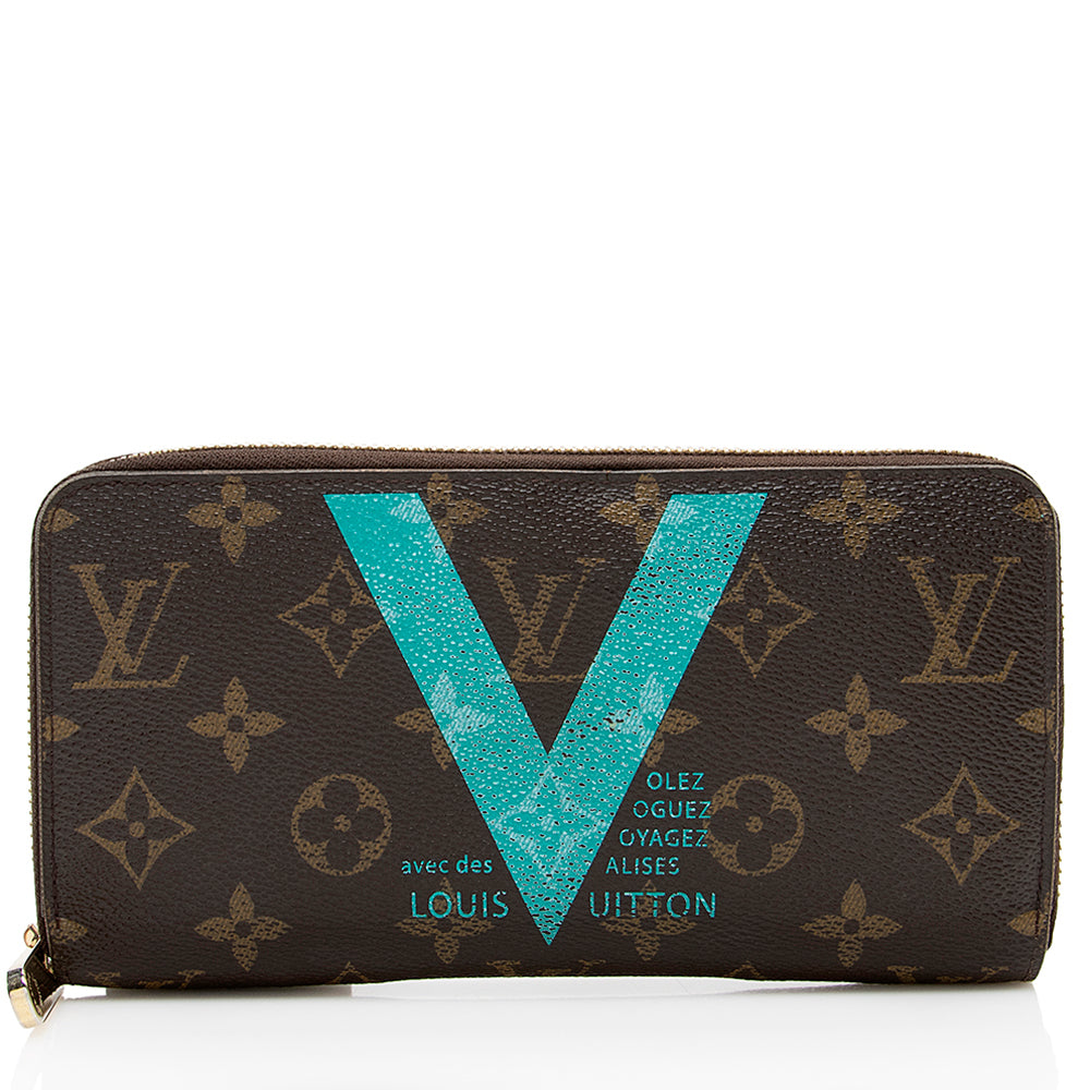 Louis Vuitton Limited Edition Monogram Canvas V Zippy Wallet (SHF-17927)