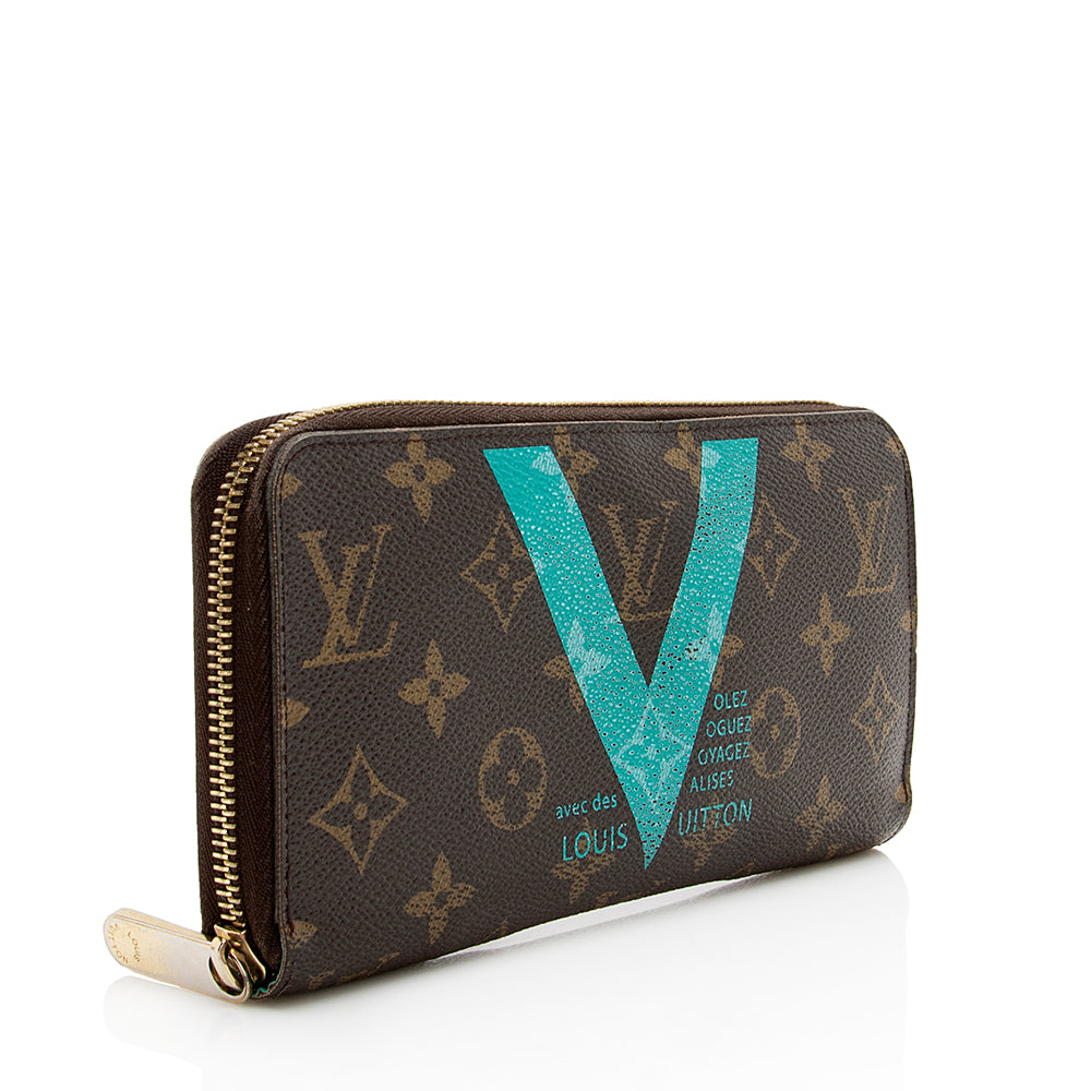 Louis Vuitton Limited Edition Monogram Canvas V Zippy Wallet (SHF-17927)
