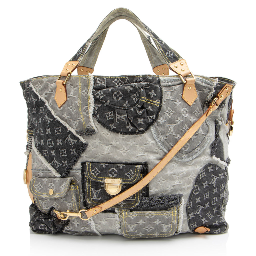 Louis Vuitton Limited Edition Monogram Denim Patchwork Cabby Tote