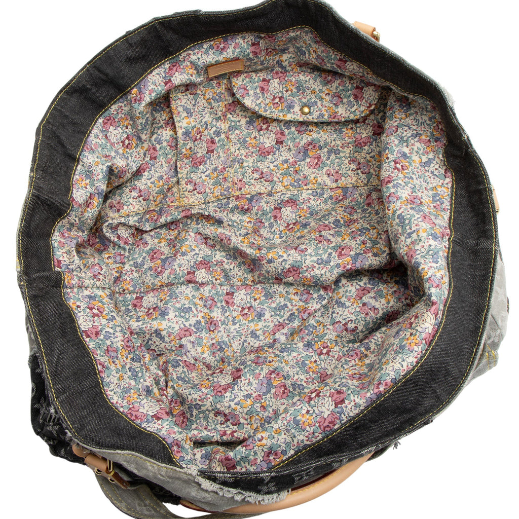 Louis Vuitton Limited Edition Monogram Denim Patchwork Cabby Tote
