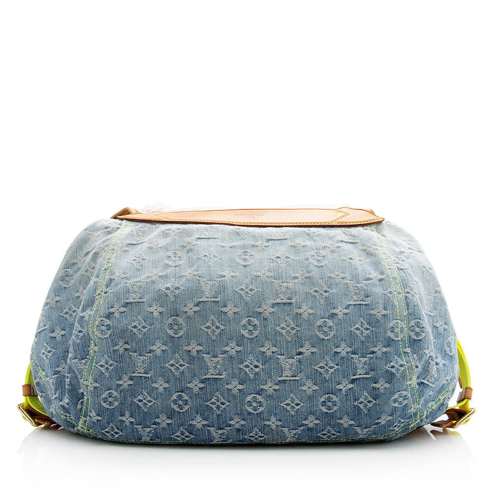Louis Vuitton Limited Edition Monogram Denim Sunrise Hobo (SHF-21486)