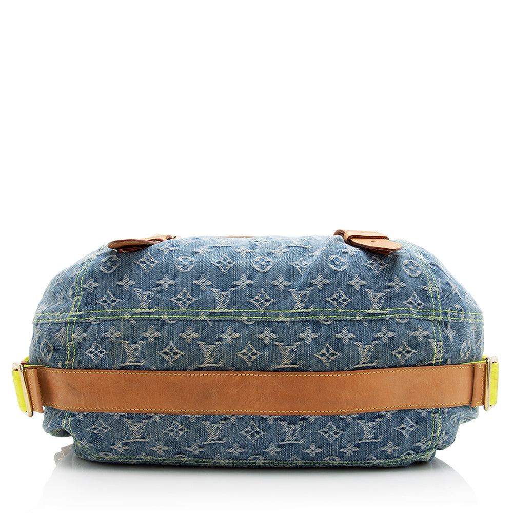 Louis Vuitton Limited Edition Monogram Denim Sunrise Hobo (SHF-21486)
