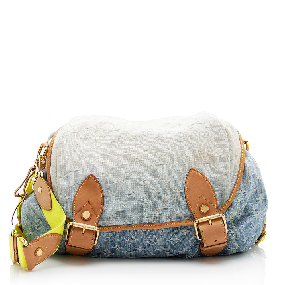 Louis Vuitton Limited Edition Monogram Denim Sunrise Hobo (SHF-21486)