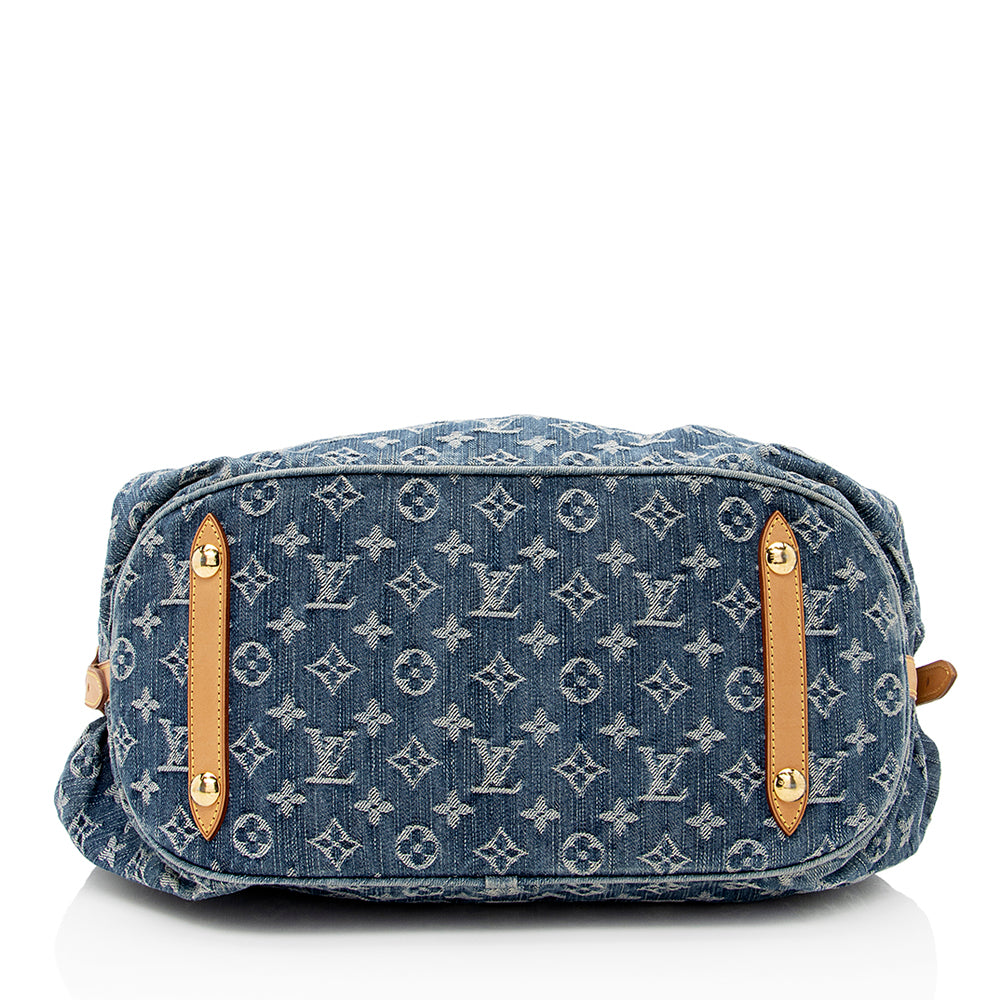 Louis Vuitton Limited Edition Monogram Denim XL Hobo (SHF-19918)