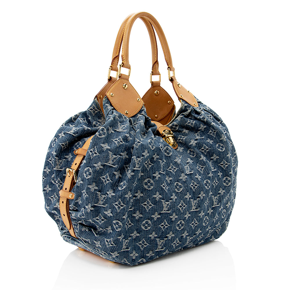 Louis Vuitton Limited Edition Monogram Denim XL Hobo (SHF-19918)