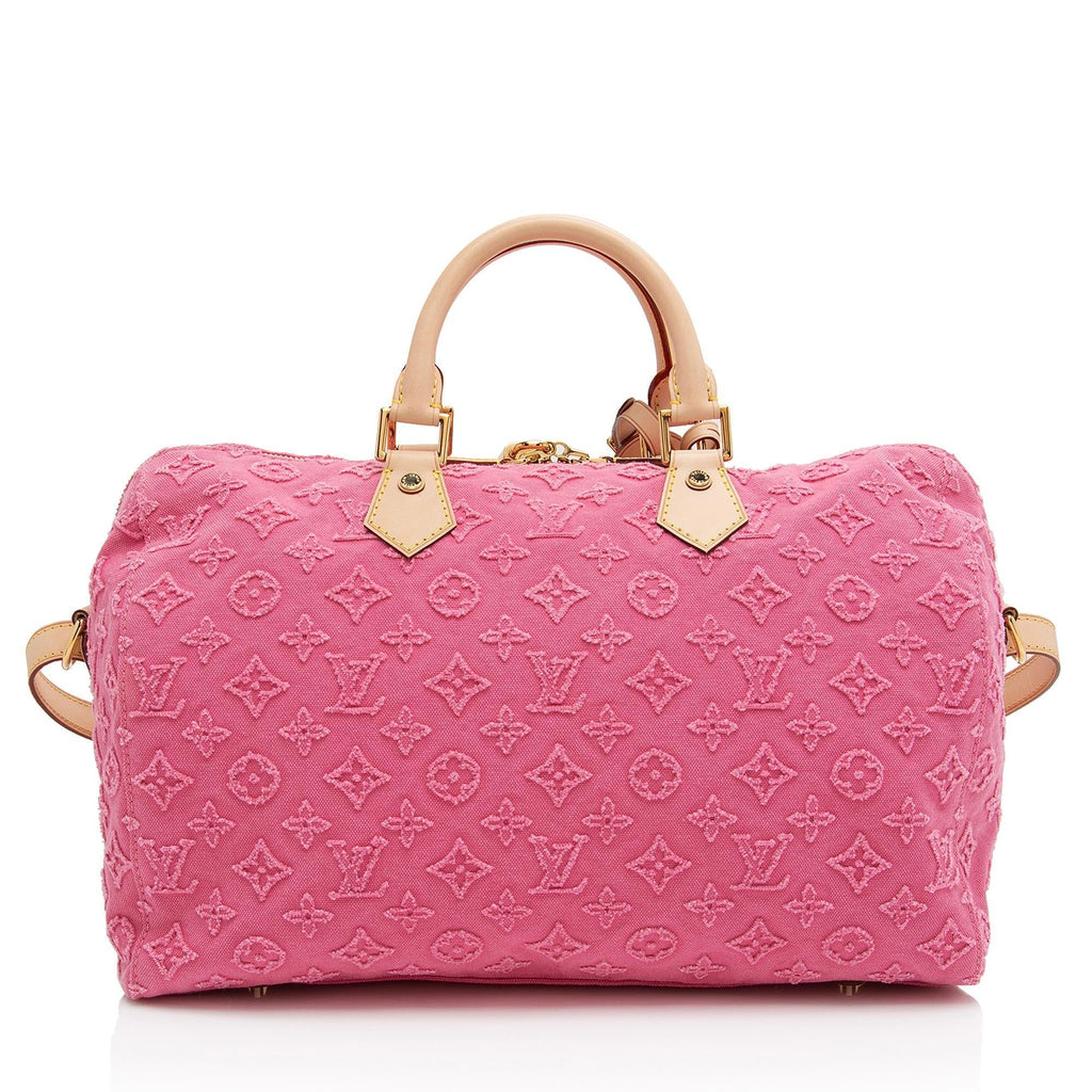 Louis Vuitton Limited Edition Monogram Stone Canvas Speedy Bandouliere 35 Satchel (SHF-khsr3j)