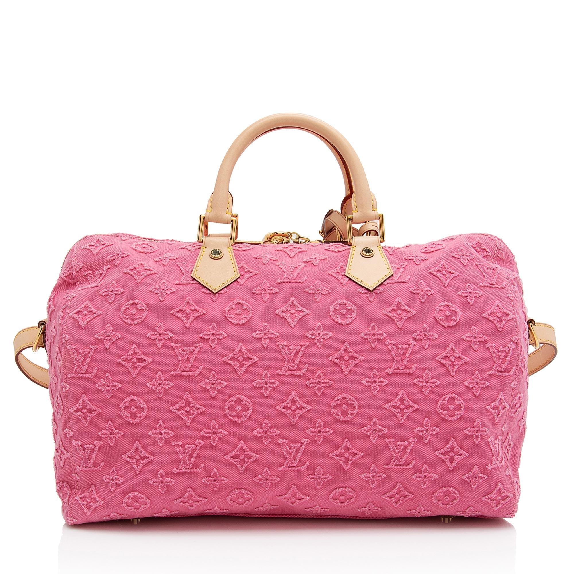 Louis Vuitton Limited Edition Monogram Stone Canvas Speedy Bandouliere 35 Satchel (SHF-khsr3j)