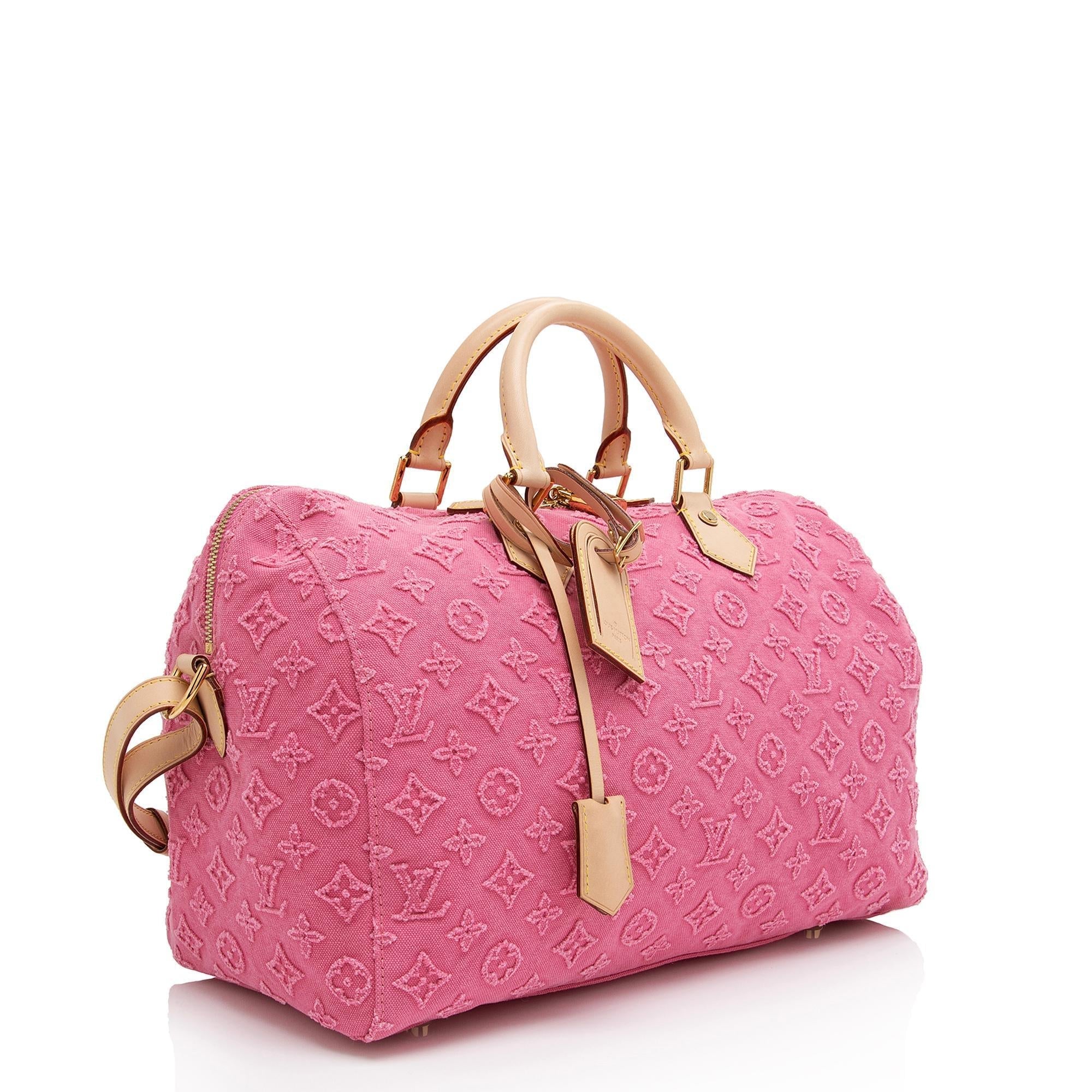 Louis Vuitton Limited Edition Monogram Stone Canvas Speedy Bandouliere 35 Satchel (SHF-khsr3j)