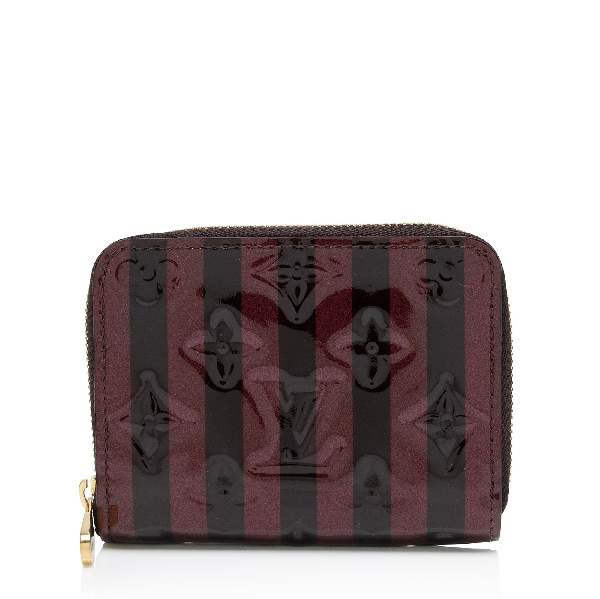 Louis Vuitton Limited Edition Monogram Vernis Rayures Zippy Coin Purse (SHF-yAyjwG)