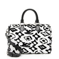 Louis Vuitton Limited Edition Tufted Monogram Canvas Urs Fischer Speedy Bandouliere 25 Satchel (SHF-23866)
