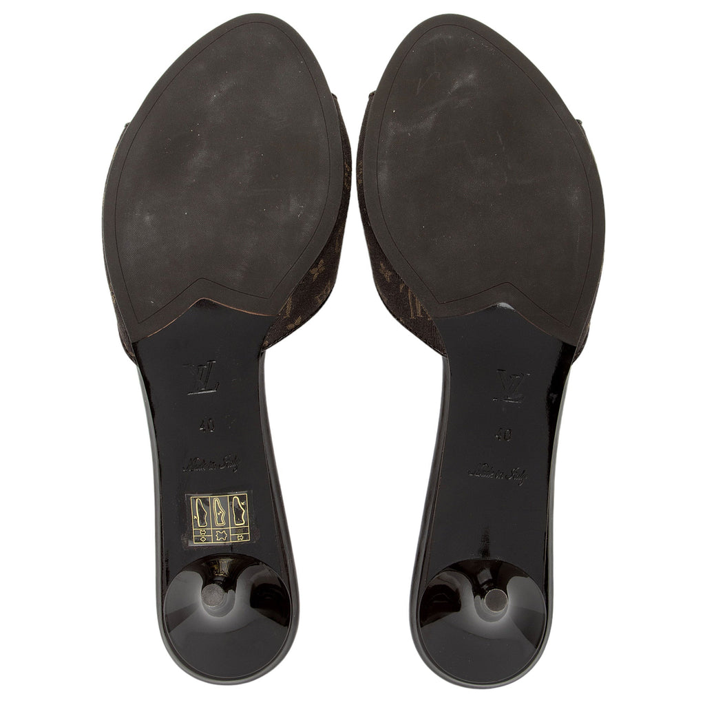 Louis Vuitton Monogram Mini Lin Buckle Sandals - Size 10 / 40 (SHF-SSkIFc)
