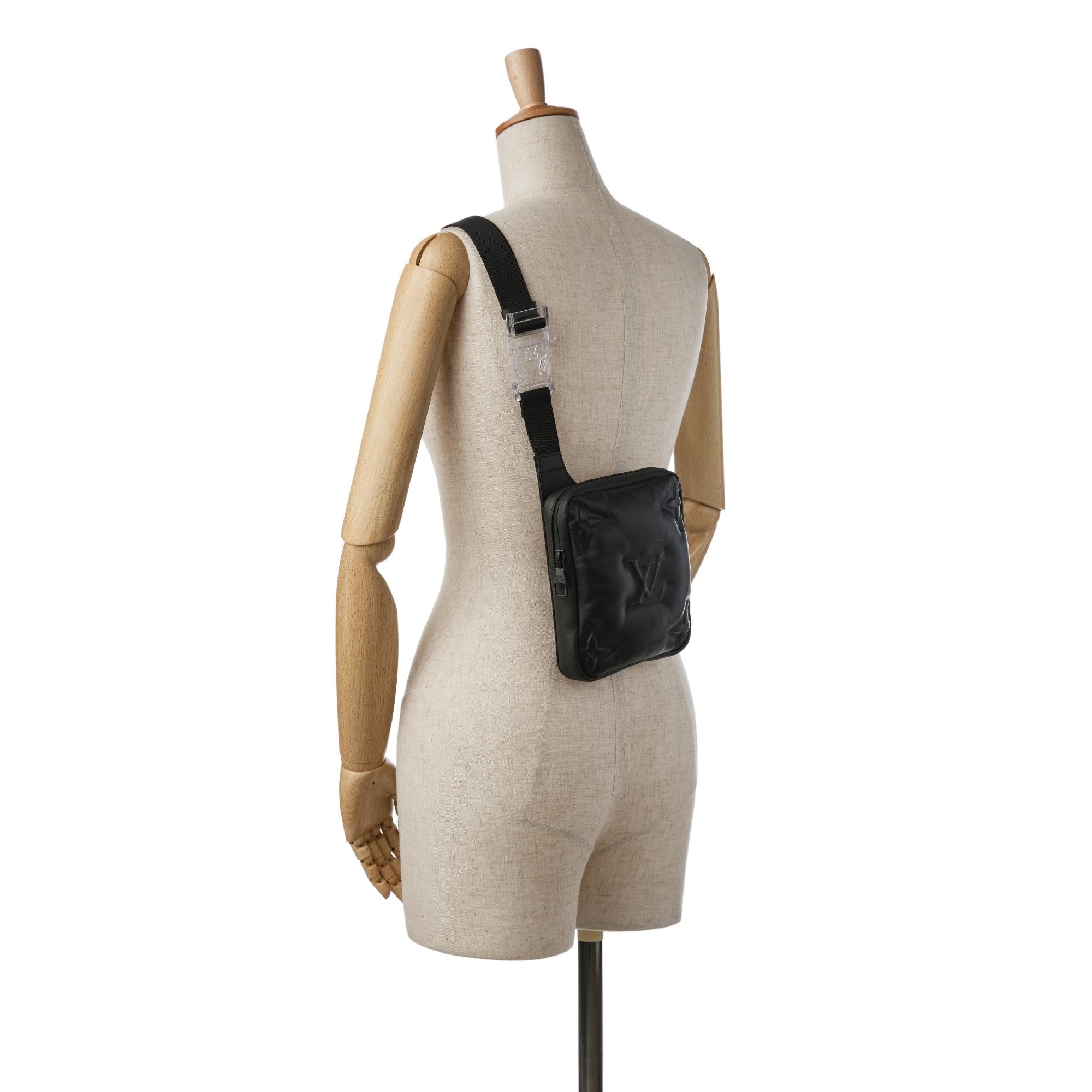 Louis Vuitton Monogram A4 Lambskin Puffer Asymmetrical Sling Bag (SHG-pGV6sE)