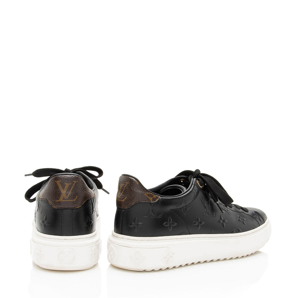 Louis Vuitton Monogram Calfskin Time Out Sneakers - Size 7 / 37