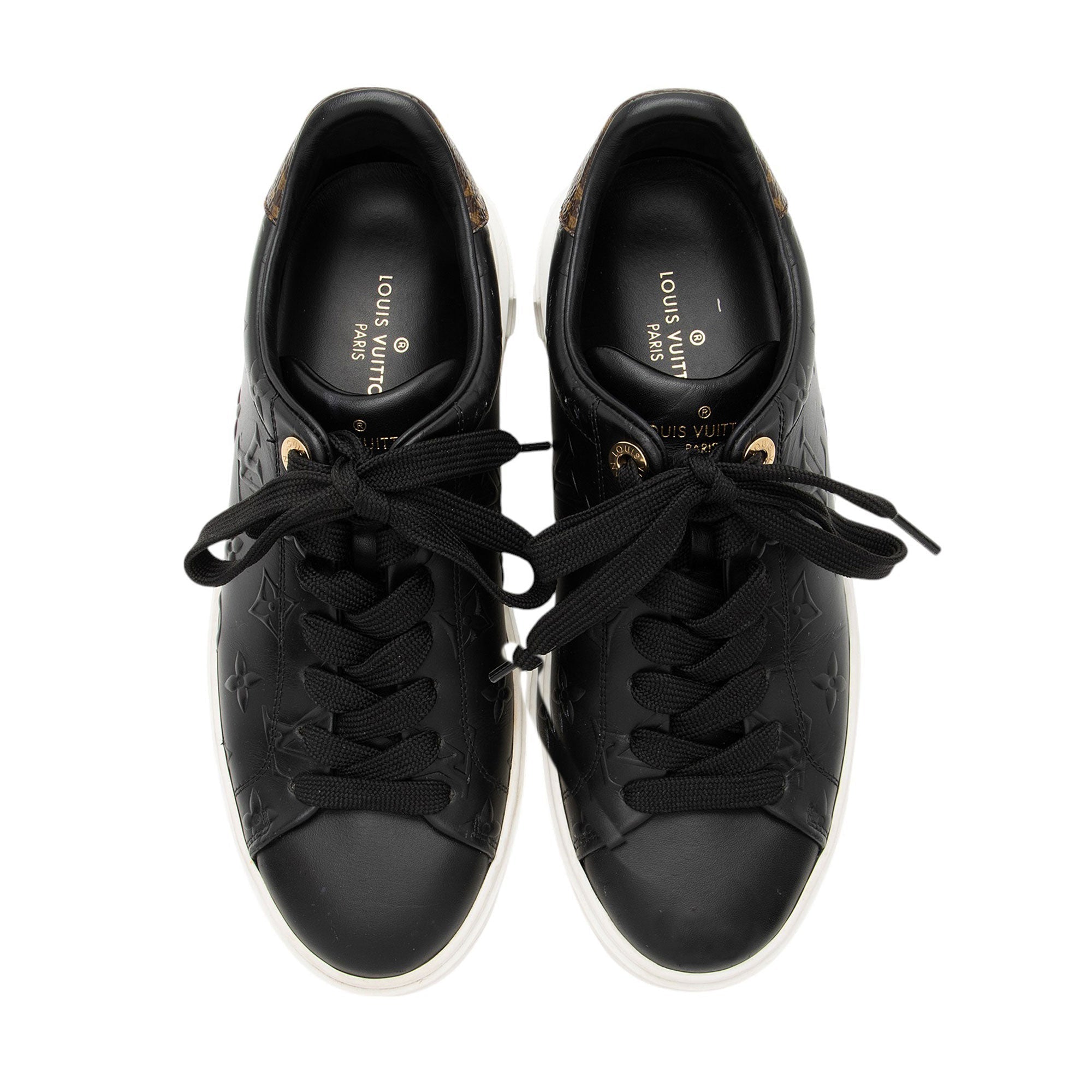 Louis Vuitton Monogram Calfskin Time Out Sneakers - Size 7 / 37