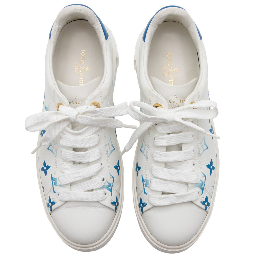 Louis Vuitton Monogram Calfskin Time Out Sneakers - Size 7.5 / 37.5 (SHF-gJzUEp)