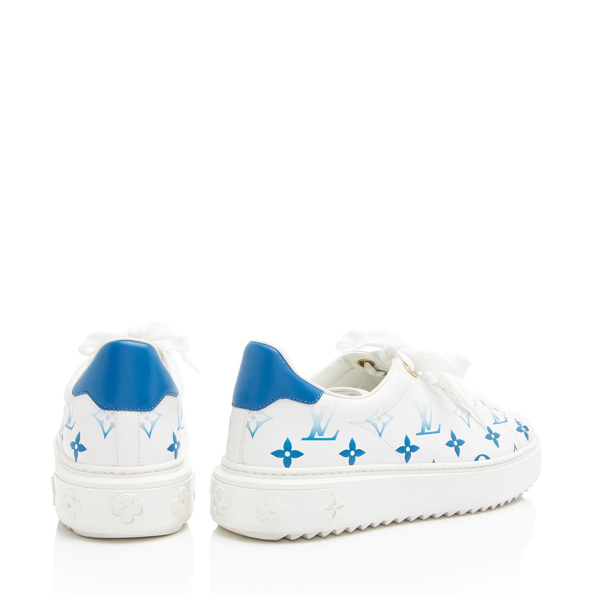 Louis Vuitton Monogram Calfskin Time Out Sneakers - Size 7.5 / 37.5