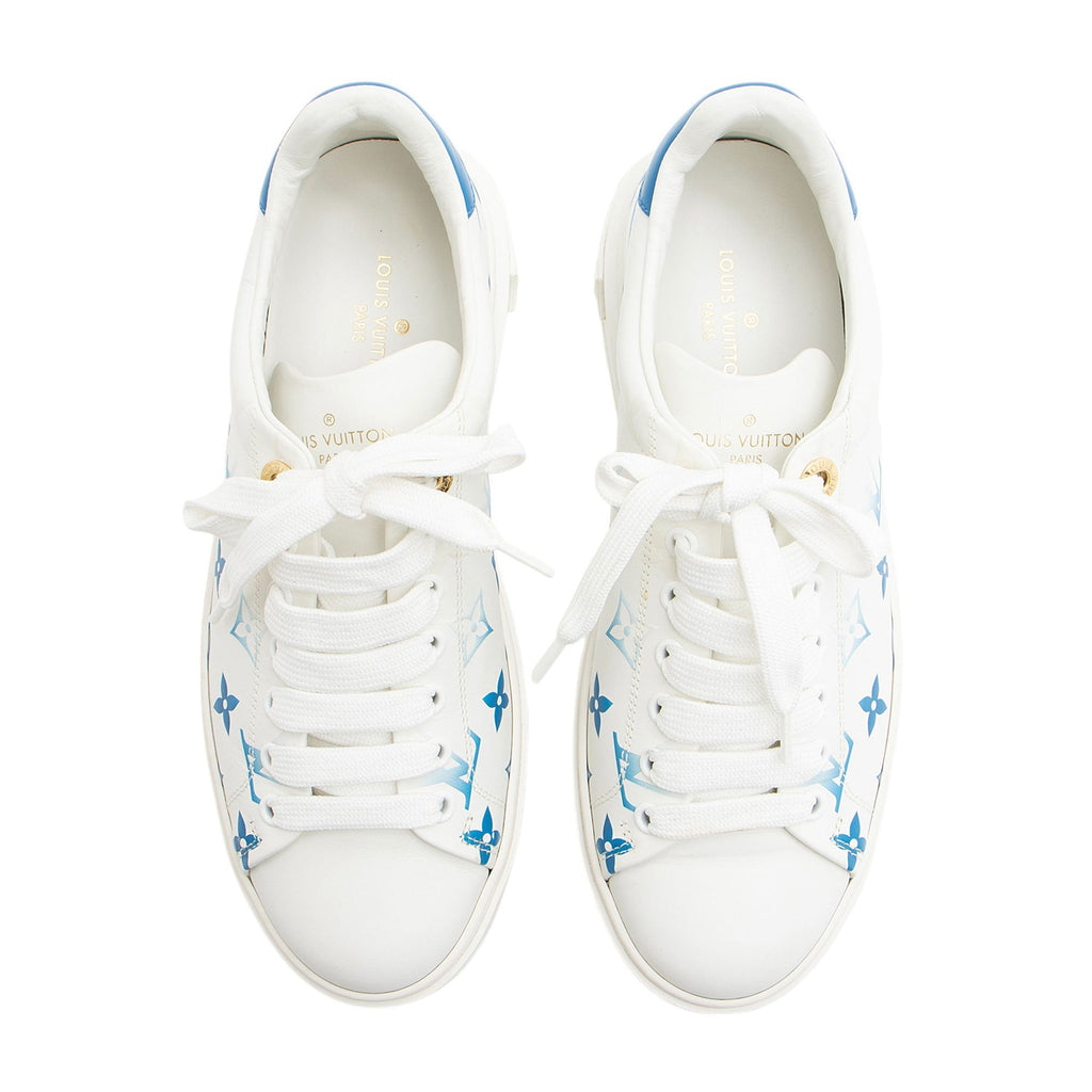 Louis Vuitton Monogram Calfskin Time Out Sneakers - Size 7.5 / 37.5
