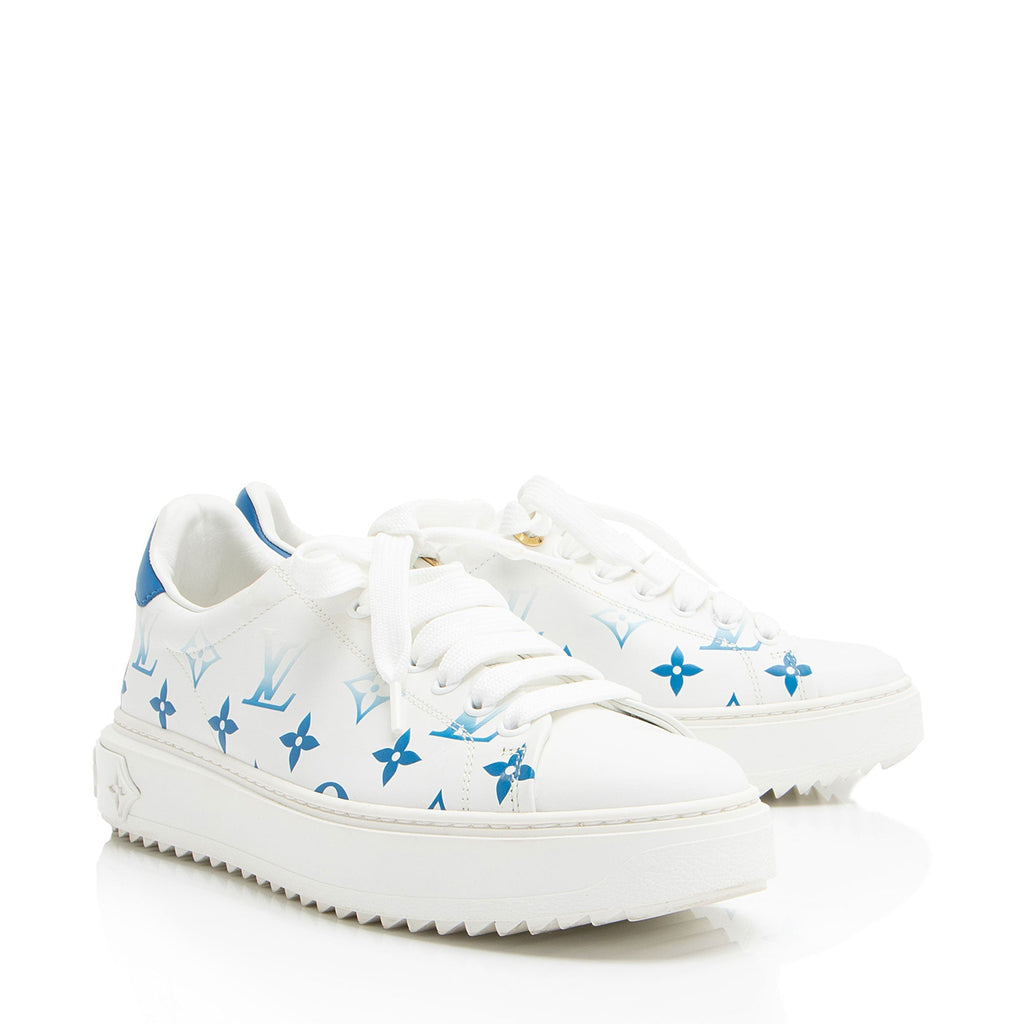 Louis Vuitton Monogram Calfskin Time Out Sneakers - Size 7.5 / 37.5