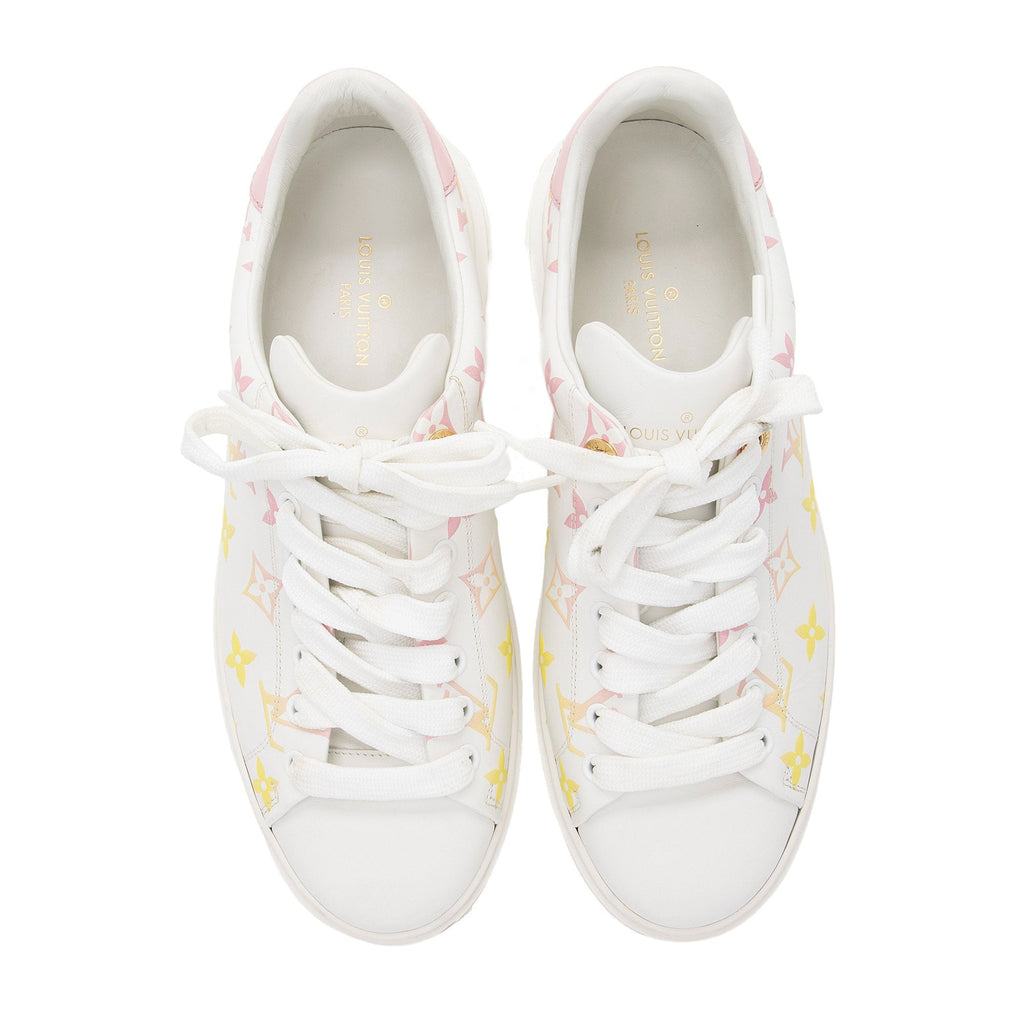 Louis Vuitton Monogram Calfskin Time Out Sneakers - Size 8.5 / 38.5 (SHF-XxMqUr)