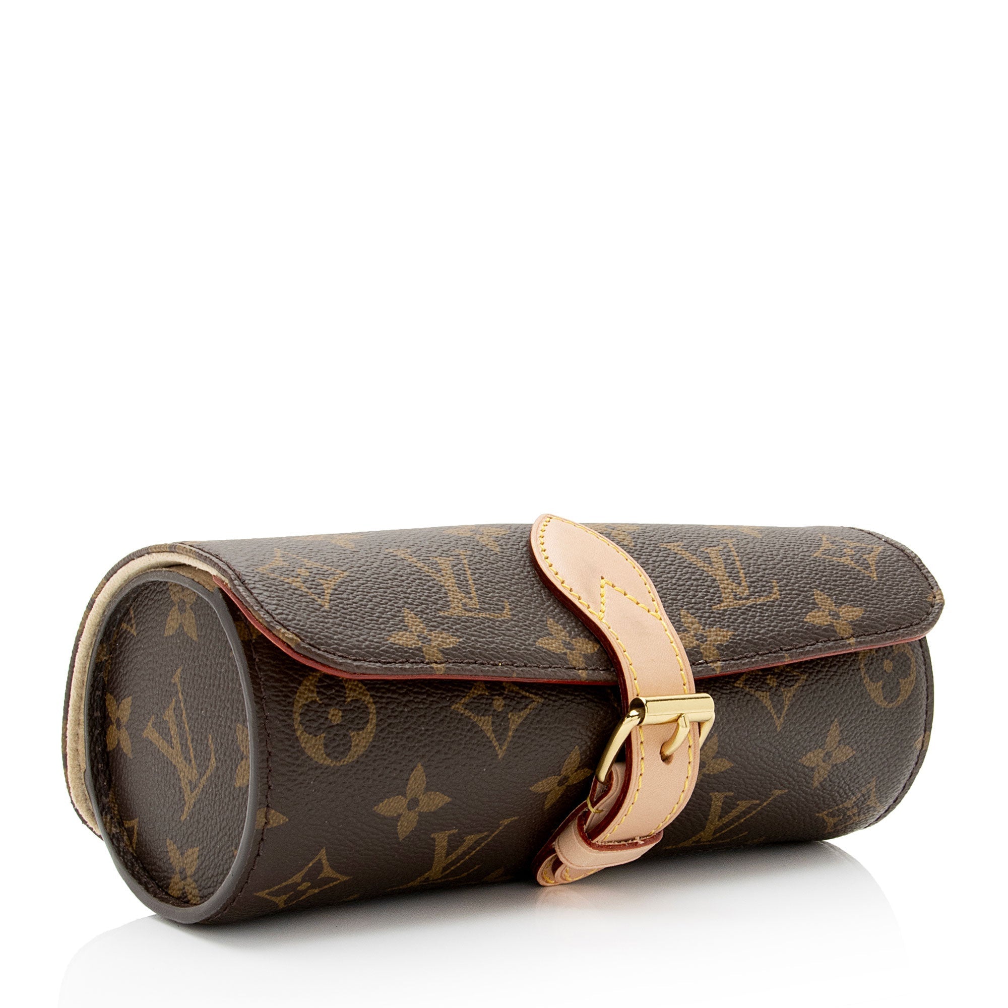 Louis Vuitton Monogram Canvas 3 Watch Travel Case (SHF-hcFKLN)