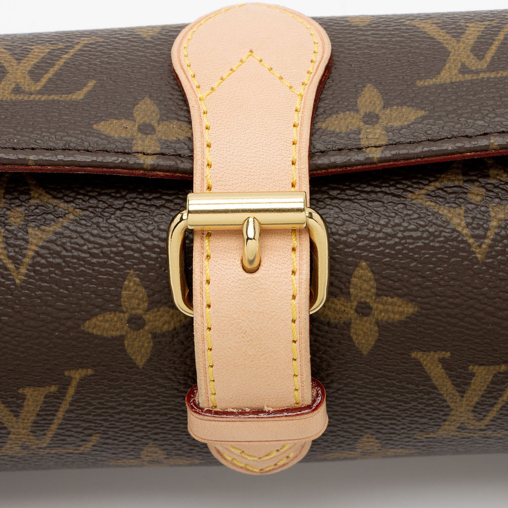 Louis Vuitton Monogram Canvas 3 Watch Travel Case (SHF-Nm6c35)