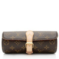 Louis Vuitton Monogram Canvas 3 Watch Travel Case (SHF-Nm6c35)