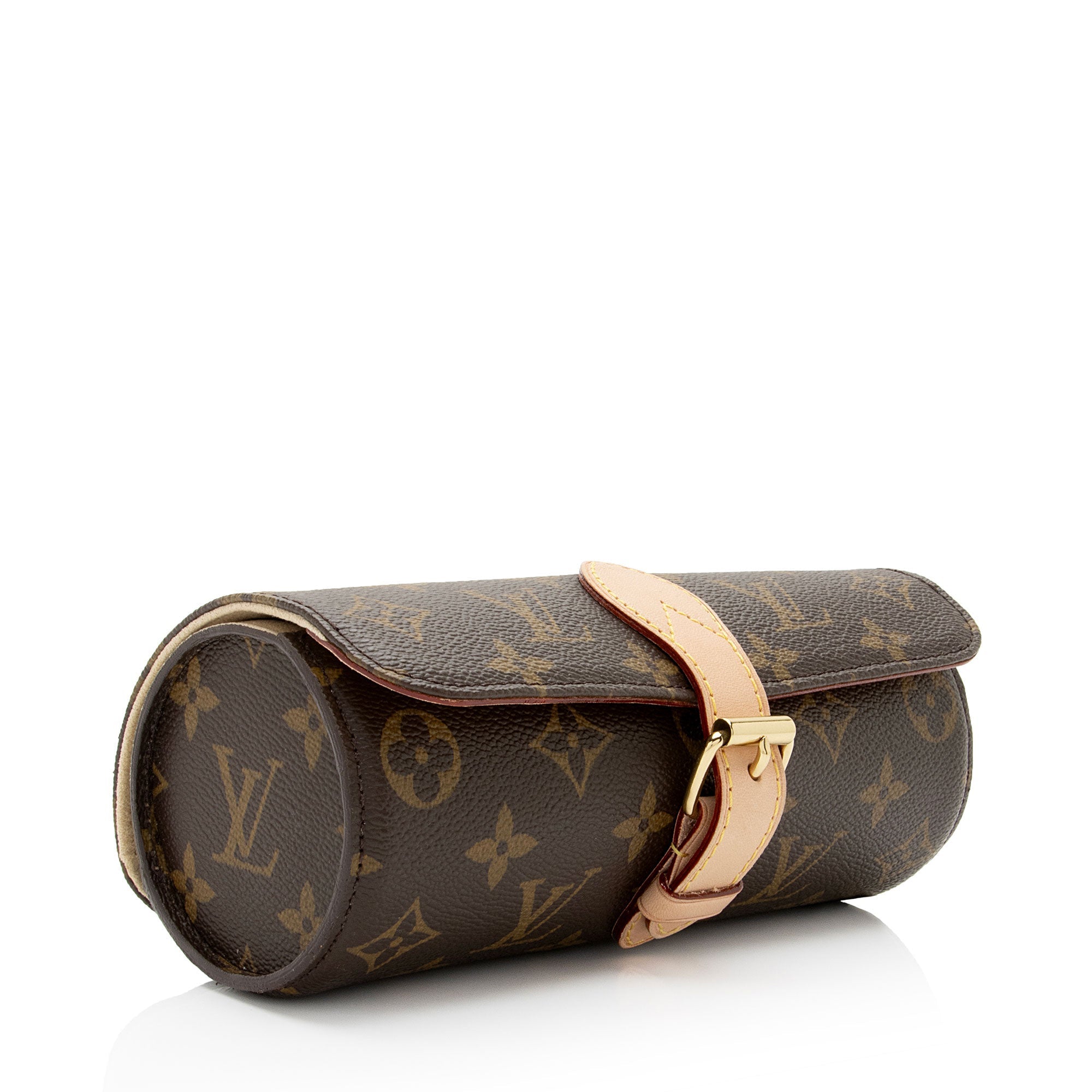 Louis Vuitton Monogram Canvas 3 Watch Travel Case (SHF-Nm6c35)