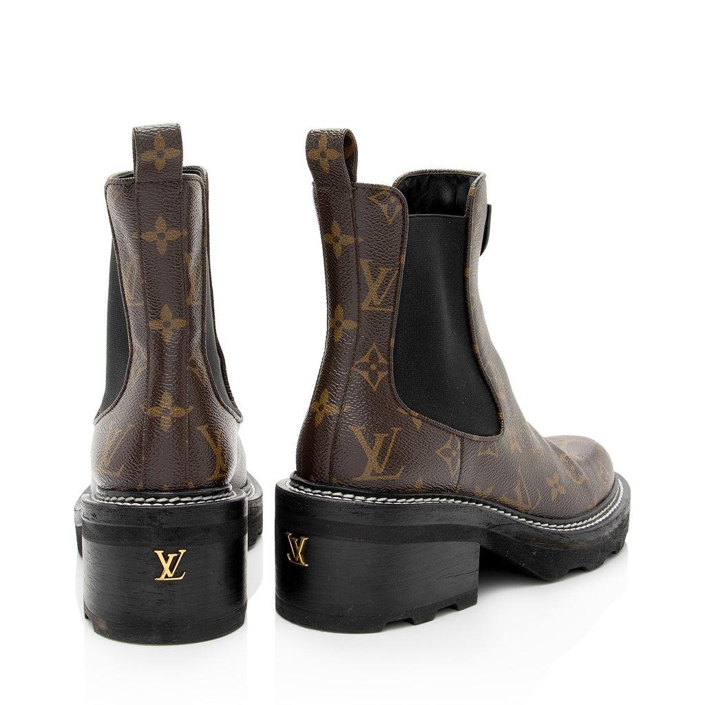 Louis Vuitton Monogram Canvas Beaubourg Combat Boots - Size 8 / 38 (SHF-Y4NzGZ)