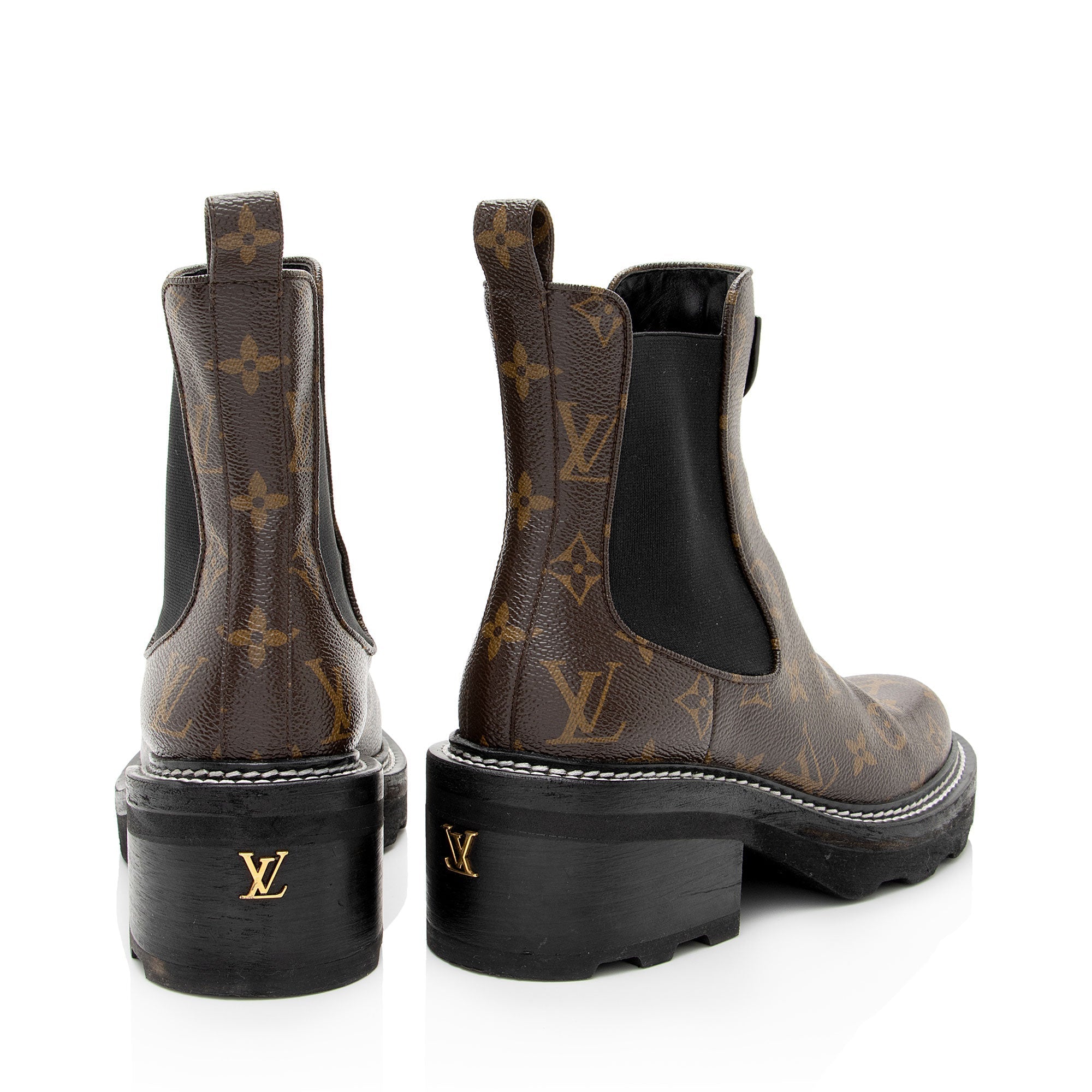 Louis Vuitton Monogram Canvas Beaubourg Combat Boots - Size 8 / 38 (SHF-Y4NzGZ)