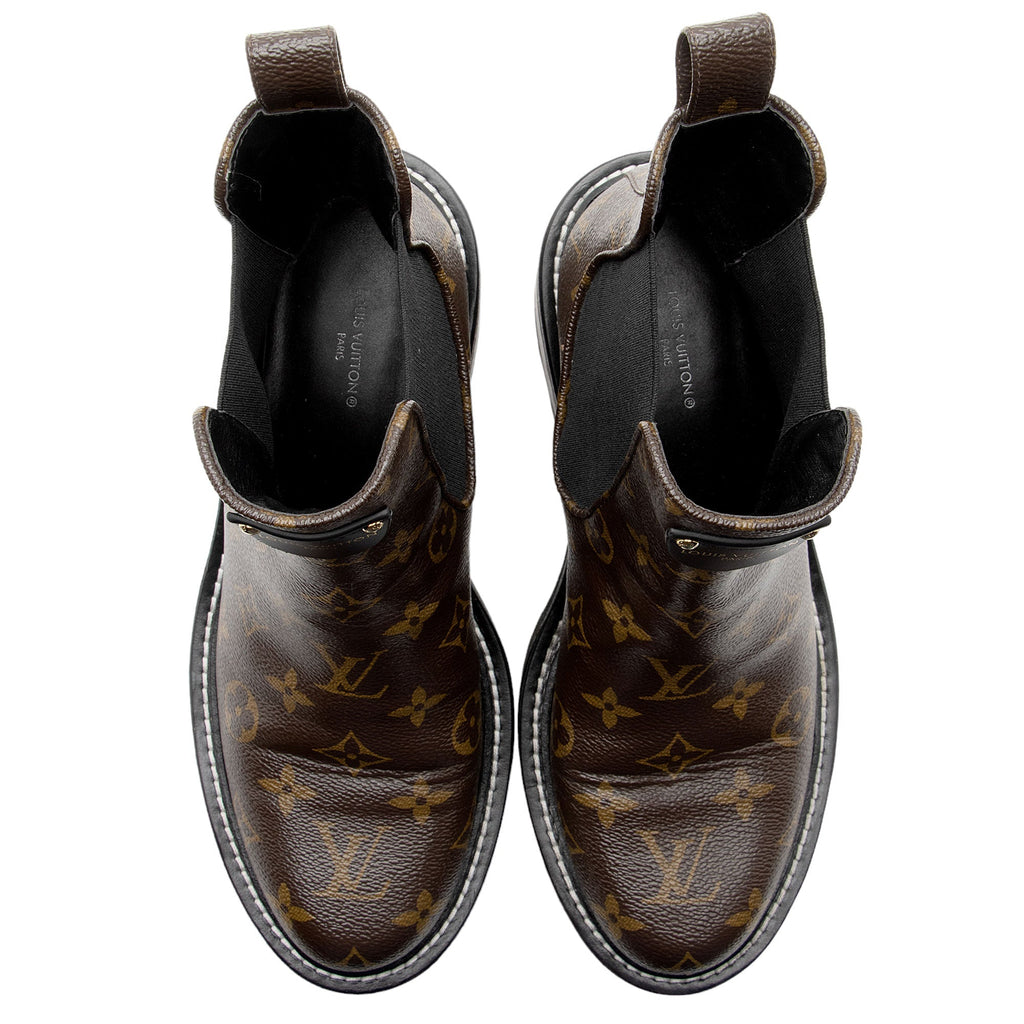 Louis Vuitton Monogram Canvas Beaubourg Combat Boots - Size 8 / 38 (SHF-Y4NzGZ)