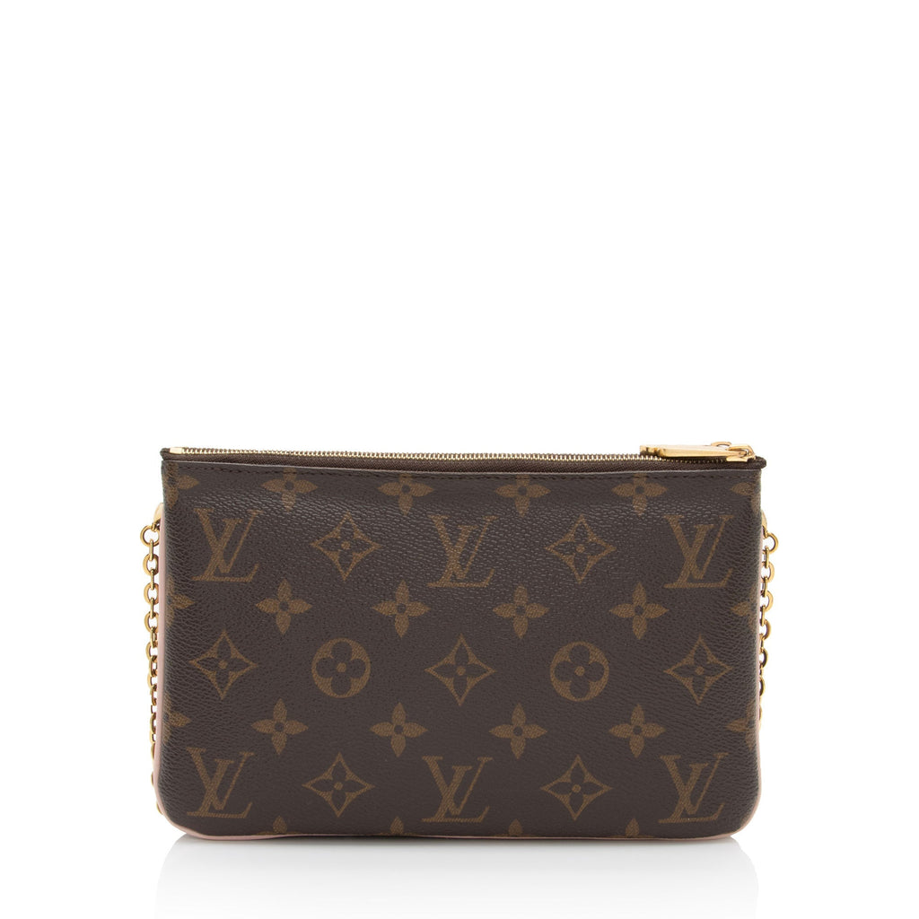 Louis Vuitton Monogram Canvas Blooming Flowers Double Zip Pochette (SHF-1wiy9L)