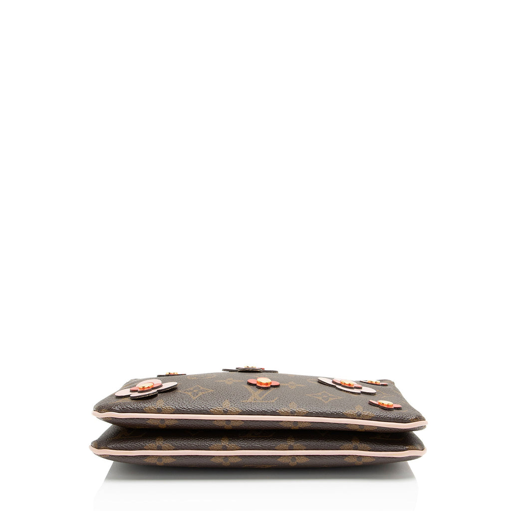 Louis Vuitton Monogram Canvas Blooming Flowers Double Zip Pochette