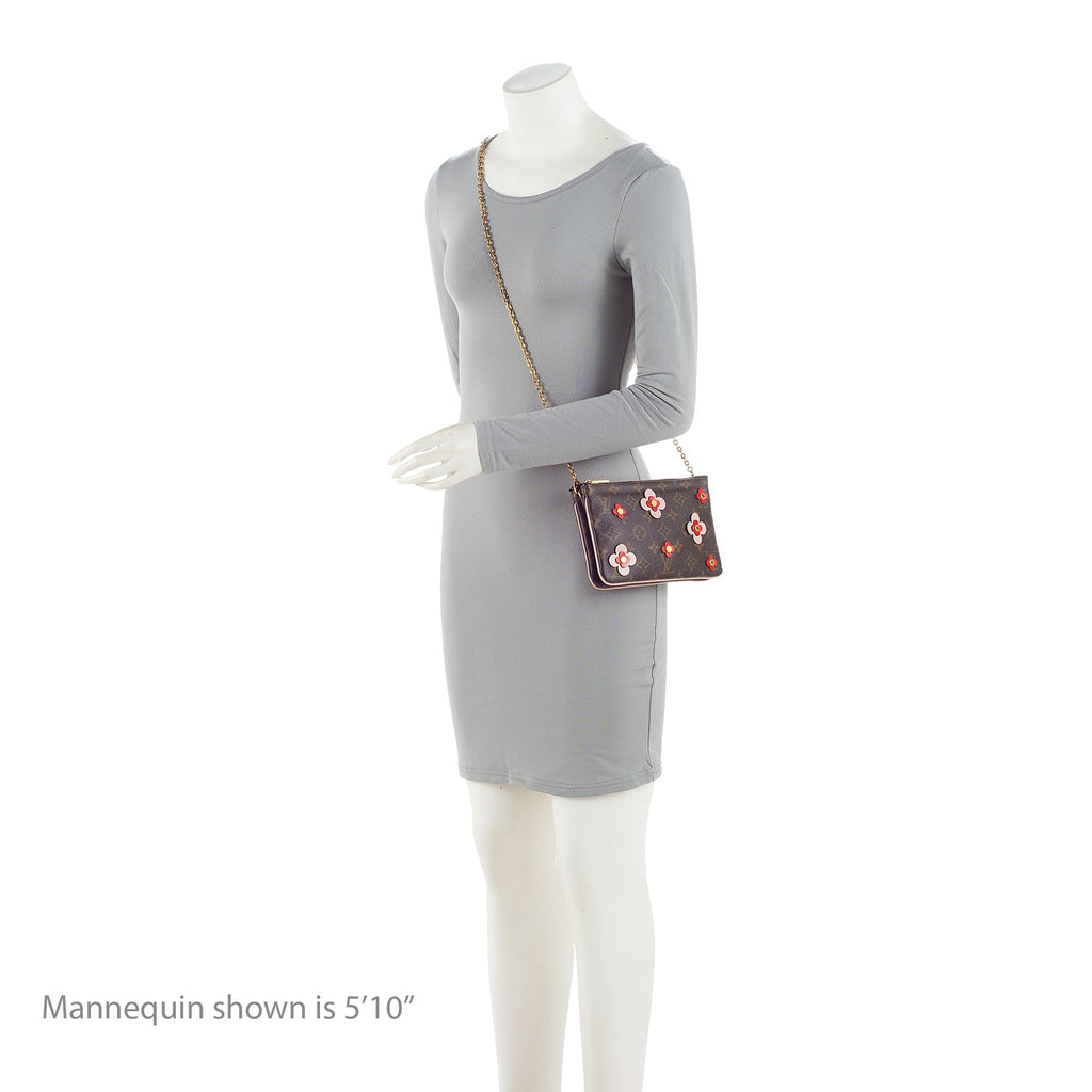 Louis Vuitton Monogram Canvas Blooming Flowers Double Zip Pochette
