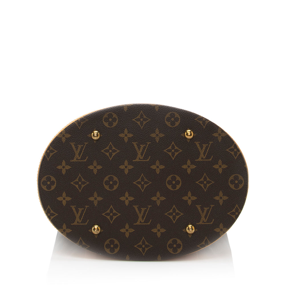 Louis Vuitton Monogram Canvas Bucket GM Tote (SHF-20491)