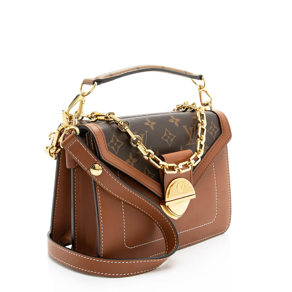 Louis Vuitton Monogram Canvas Calfskin Biface Shoulder Bag