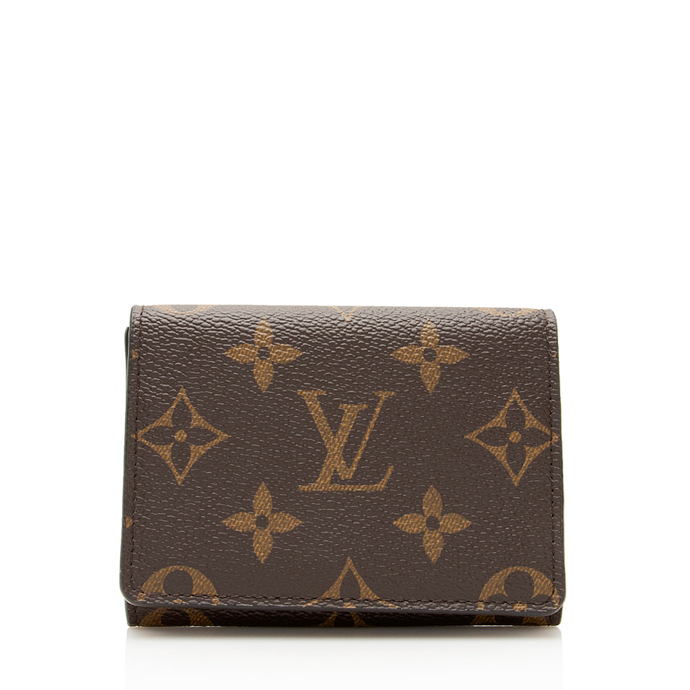 Louis Vuitton Monogram Canvas Envelope Business Card Holder (SHF-21827)