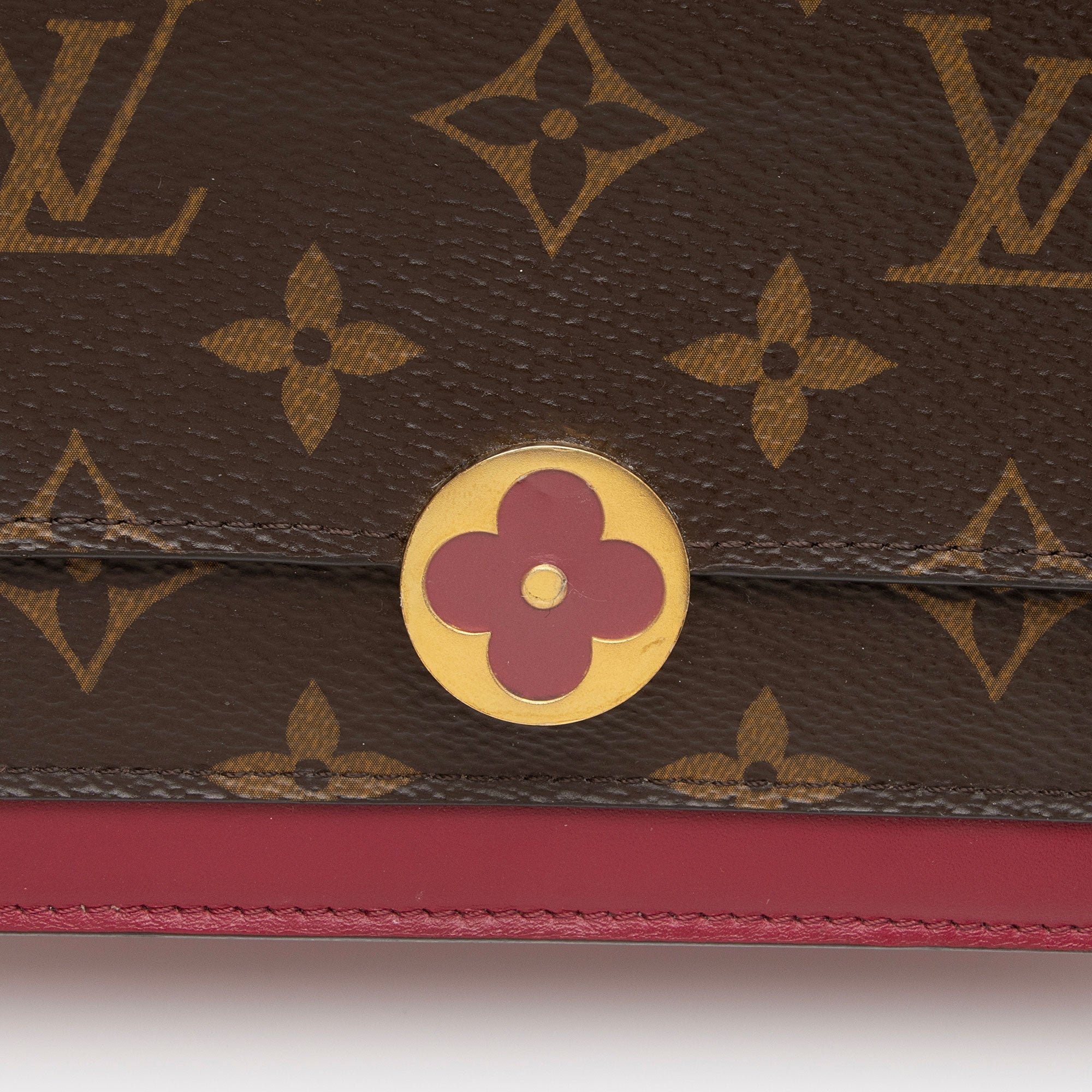 Louis Vuitton Monogram Canvas Flore Chain Wallet (SHF-atcBim)