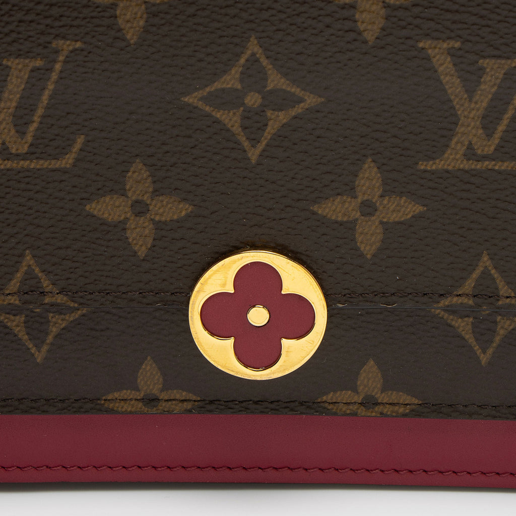Louis Vuitton Monogram Canvas Flore Chain Wallet (SHF-Lu1wBf)