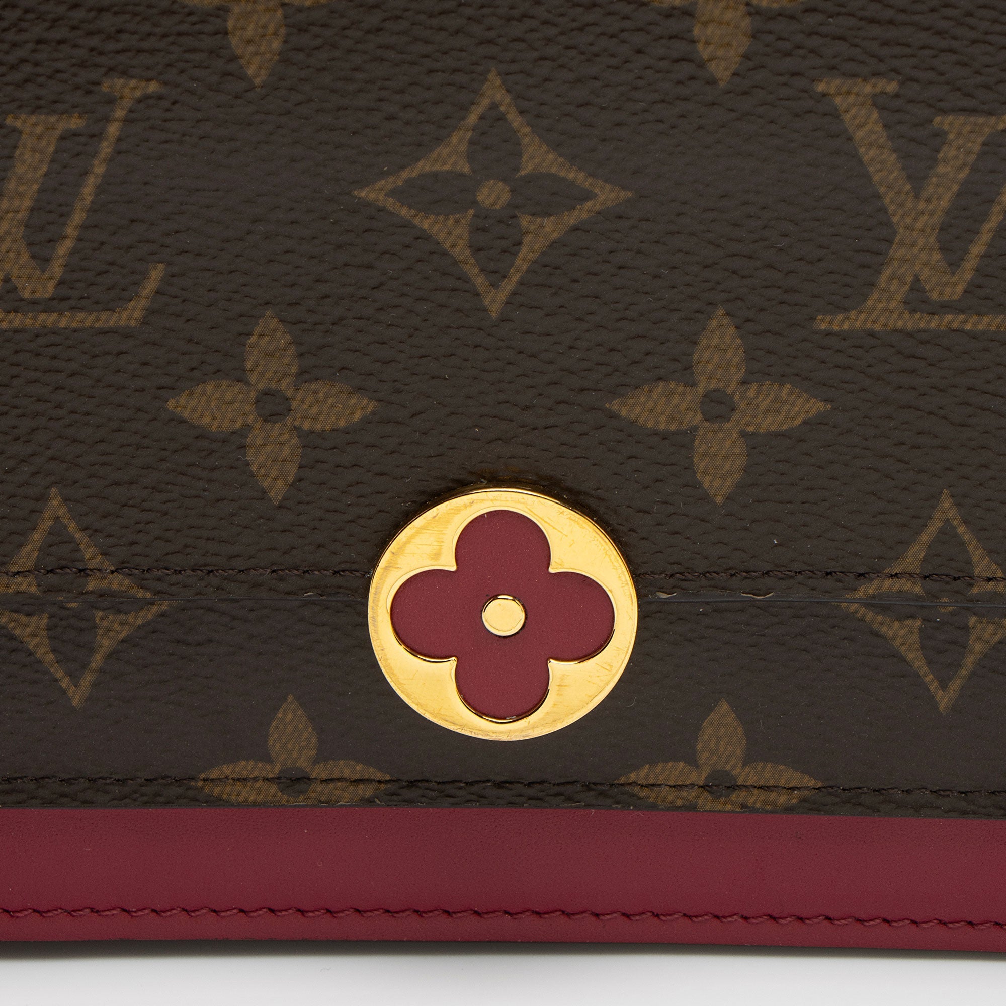 Louis Vuitton Monogram Canvas Flore Chain Wallet (SHF-Lu1wBf)