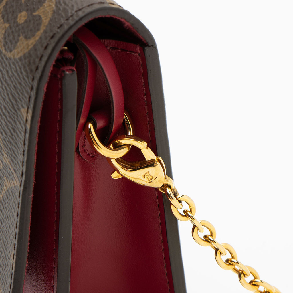 Louis Vuitton Monogram Canvas Flore Chain Wallet (SHF-Lu1wBf)