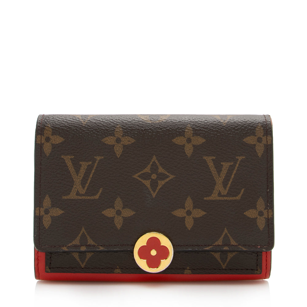 Louis Vuitton Monogram Canvas Flore Compact Wallet (SHF-15793)