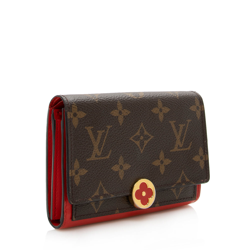 Louis Vuitton Monogram Canvas Flore Compact Wallet (SHF-15793)